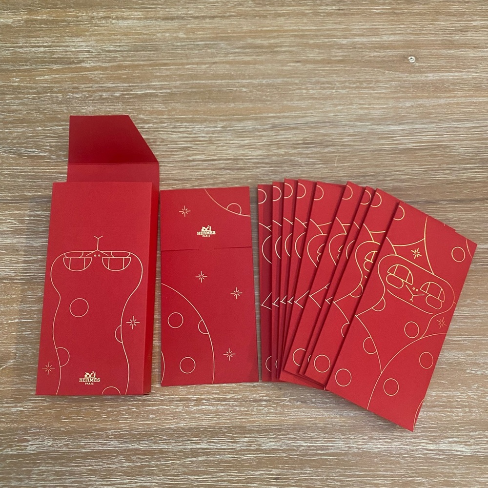 Hermes Chinese New Years Cards/ Year of the Snake Box of 10 Envelopes within